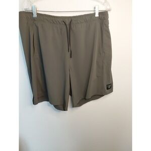 Wolaco Mens Performance Shorts Men's XXL Olive Green Stretch Workout